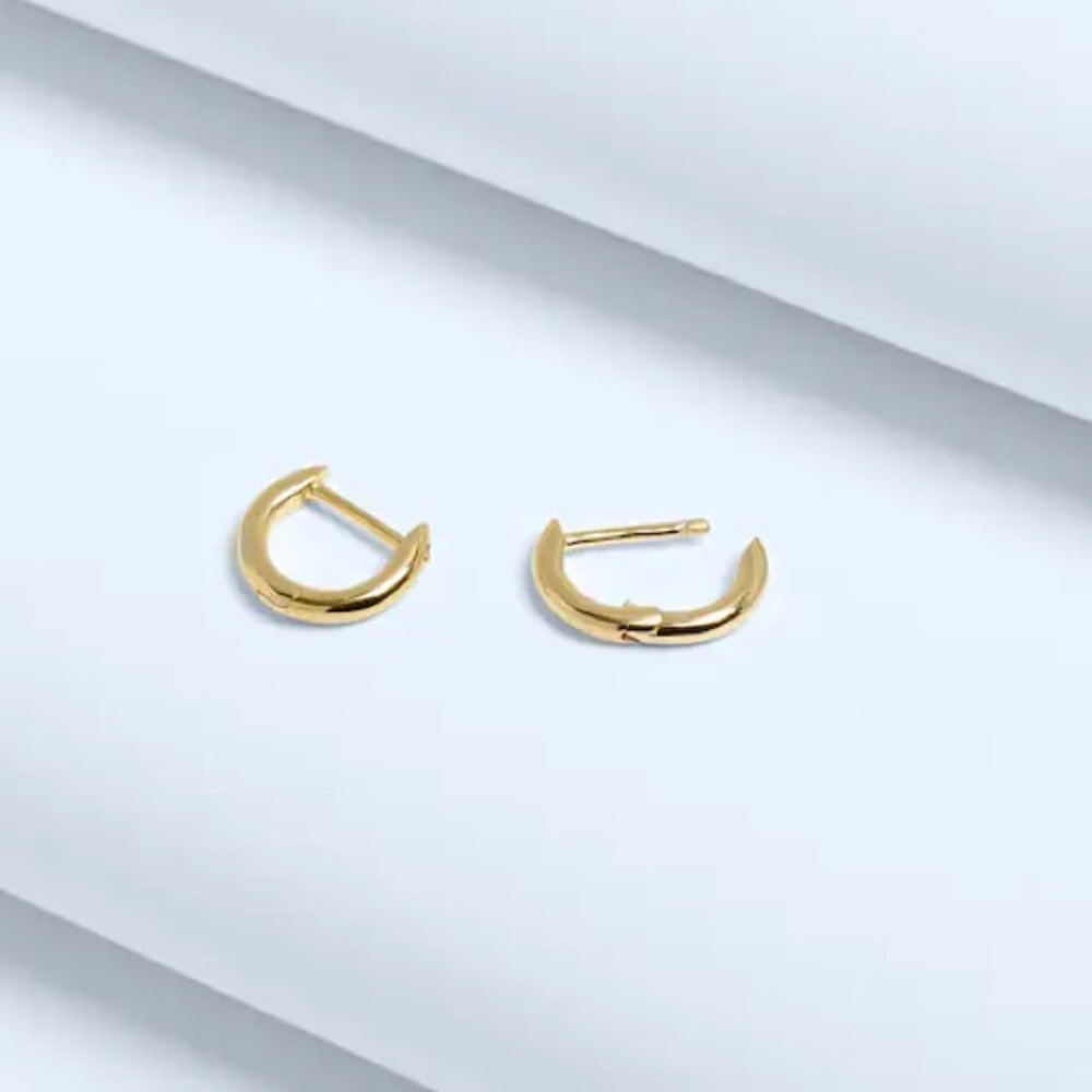 NWT Madewell Demi-Fine Mini Huggie Hoop Earrings 14k Gold over Sterling Silver